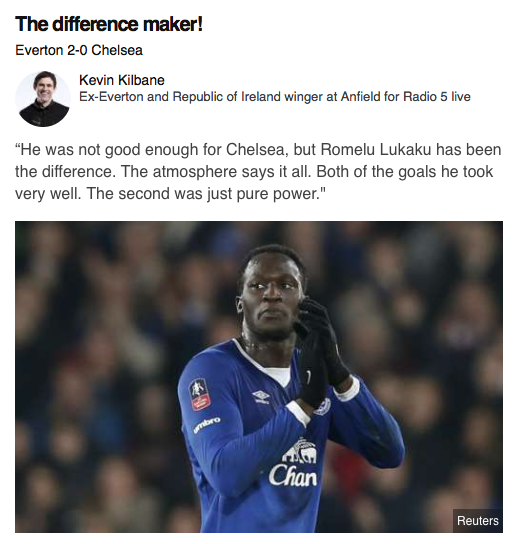 Kilbane, ex Preston e Everton, esprime tutta la sua ammirazione per la magia di Romelu Lukaku