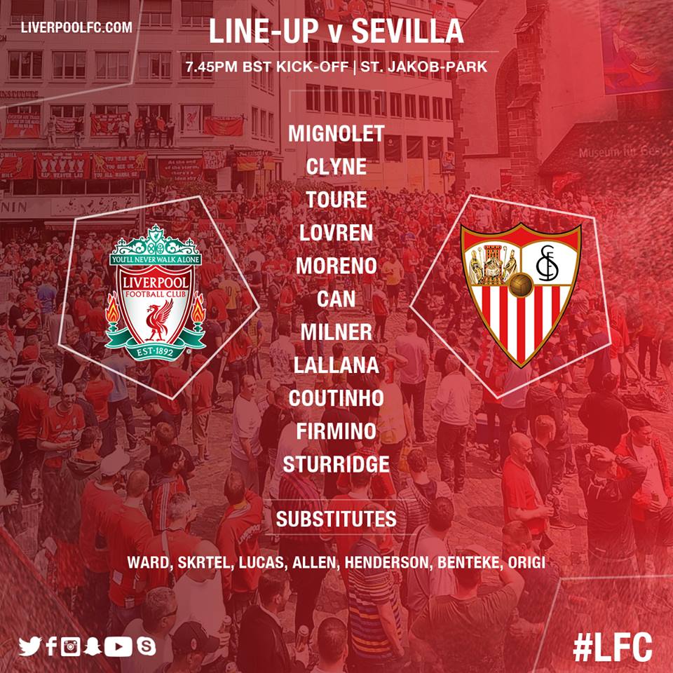 Liverpool – Sevilla: la formazione dei Reds